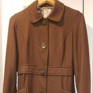Soft-brushed brown peacoat